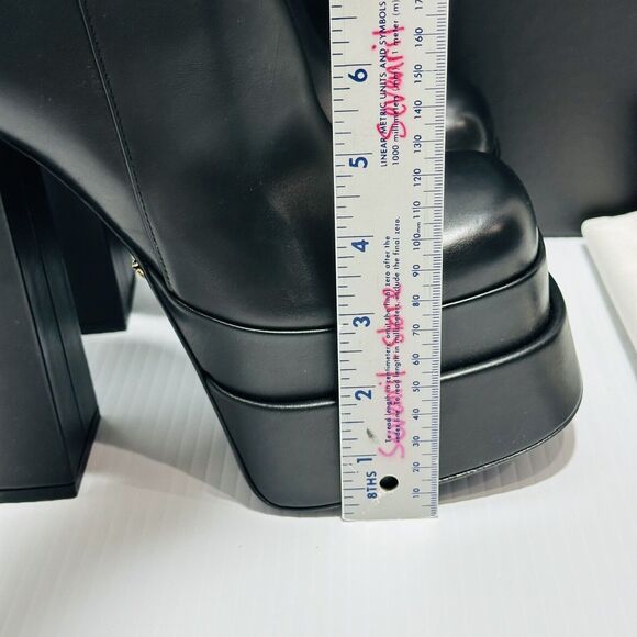 Versace Runway Aevitas Platform Black Leather Ankle Bootie 39/ 9 NIB $1,725 - Picture 12 of 14